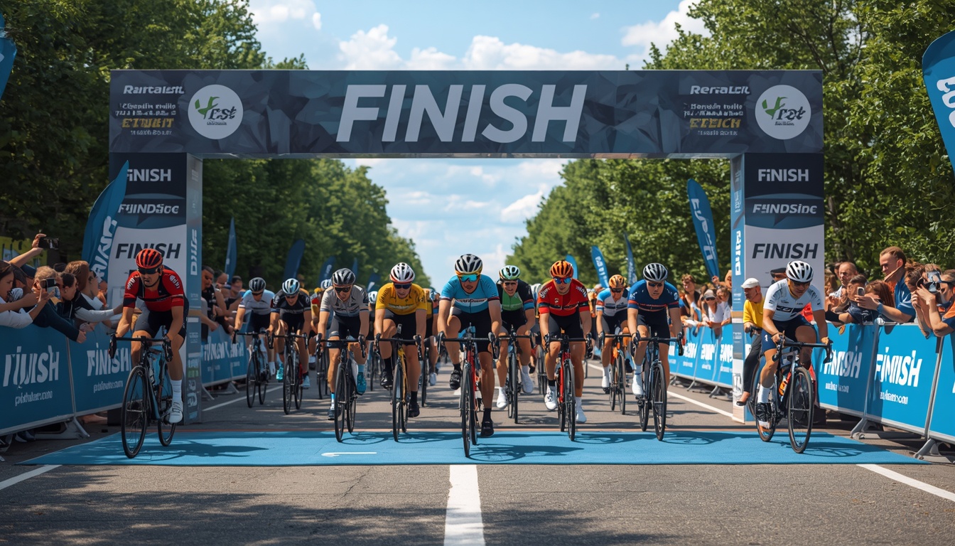 Zoevivflora finish line celebration at a joint cycling event